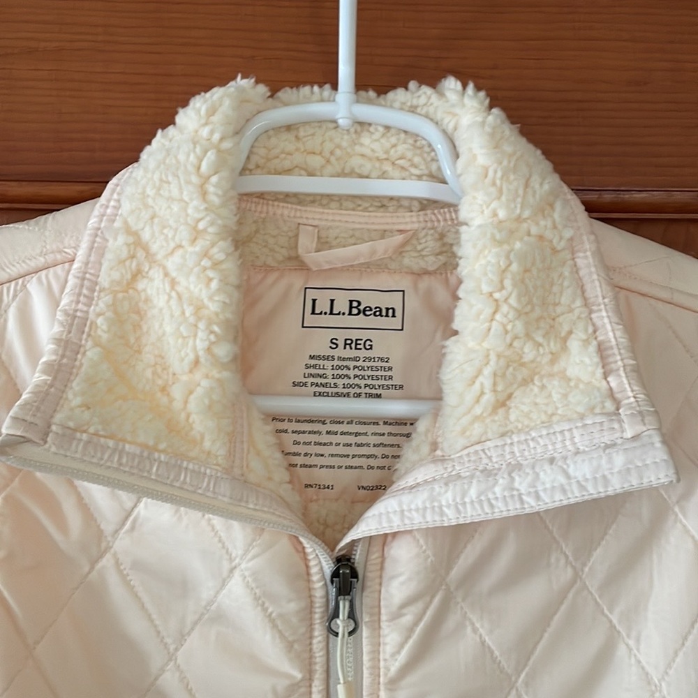L.L. BEAN vest size S peach yellow fleece lined womens - Picture 3 of 8